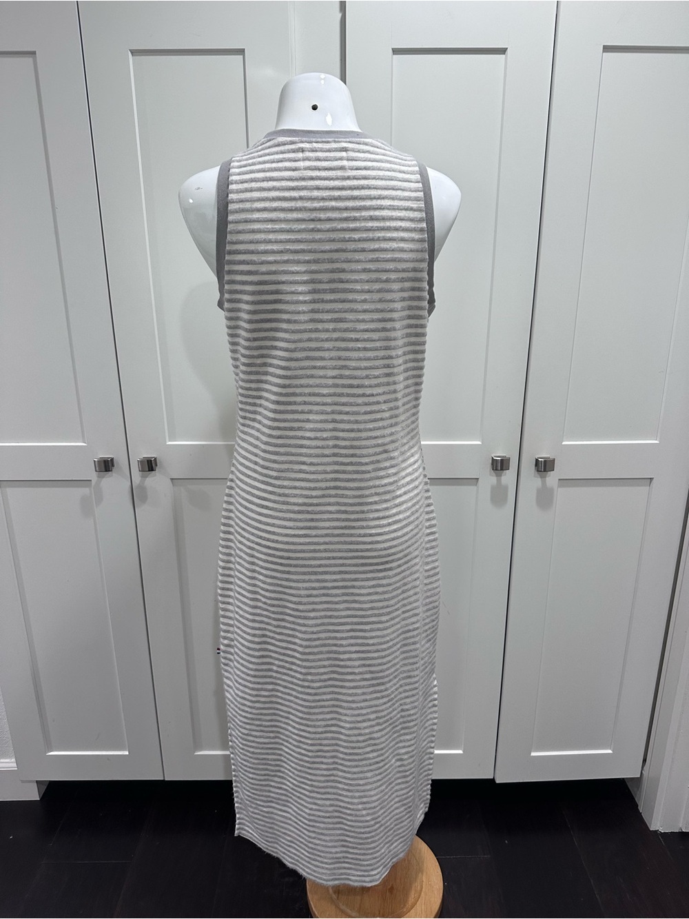 Sol Angeles Sleeveless Striped Maxi Tank Dress in Light Gray - Picture 6 of 9